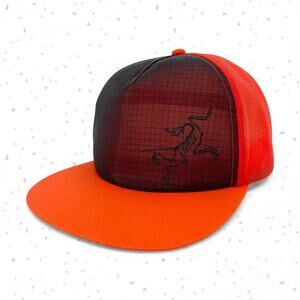 Arc'teryx Blaze Orange Performance Trucker Hat Mesh Solaris Sequoia Adjustable